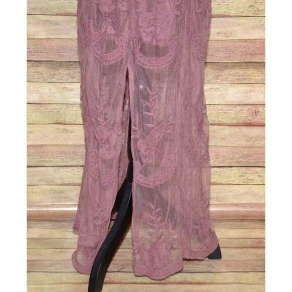 Altar’d State Lace Overlay Maxi Dress Dusty Rose Size S Romantic Feminine - Picture 9 of 15